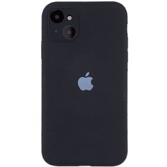 Чехол для Apple iPhone 13 Silicone Full camera закрытый низ + защита камеры / Черный / Black