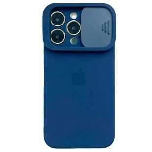 Чехол для iPhone 13 Pro Silicone with Logo hide camera + шторка на камеру Cobalt Blue