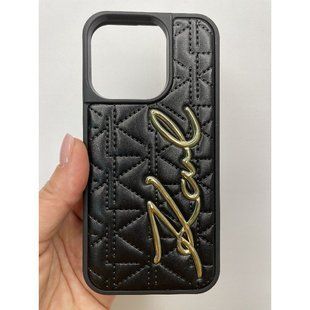 Чехол для Iphone 14 Pro Max Leather KARL Black