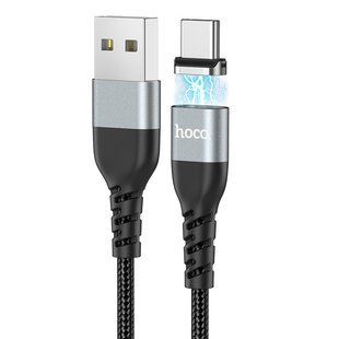 Кабель HOCO Type-C Traveller magnetic charging data cable U96 |1.2m, 3A| Black, Black