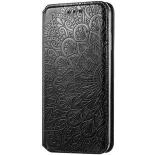 Кожаный чехол книжка GETMAN Mandala (PU) для Xiaomi Redmi Note 10 Pro Черный