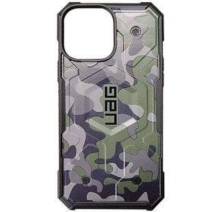 Ударопрочный чехол UAG Pathfinder Сamouflage with MagSafe для Apple iPhone 13 Pro Зеленый