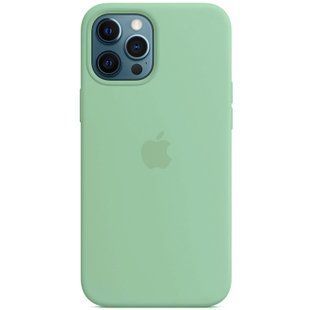 Чехол для Apple Iphone 12 / 12 pro Silicone case Original 1:1 full with Magsafe / Зеленый / Pistachio