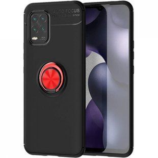 TPU чохол Deen ColorRing під магнітний тримач (opp) для Xiaomi Mi 10 Lite Чорний / червоний