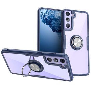 TPU+PC чохол Deen CrystalRing for Magnet (opp) для Samsung Galaxy S21 (Безбарвний / Темно-синій)