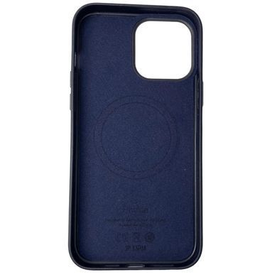 Шкіряний чохол Leather Case with MagSafe для Apple iPhone 12 / 12 Pro Темно - Синій / Midnight Blue
