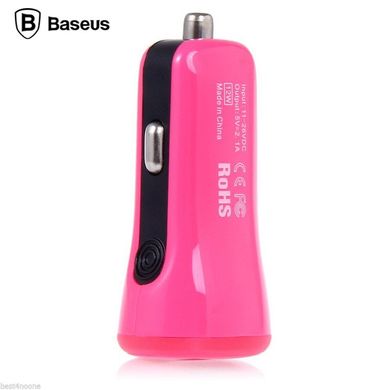 Адаптер автомобильный BASEUS Tiny |2USB, 2.1A| pink