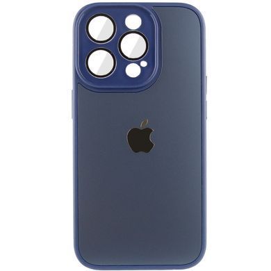 Чехол для iPhone 11 Pro Стеклянный матовый + стекло на камеру с микрофиброй TPU+Glass Sapphire Midnight Deep navy