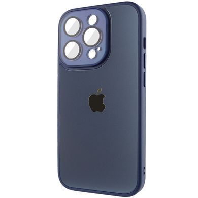 Чехол для iPhone 11 Pro Стеклянный матовый + стекло на камеру с микрофиброй TPU+Glass Sapphire Midnight Deep navy