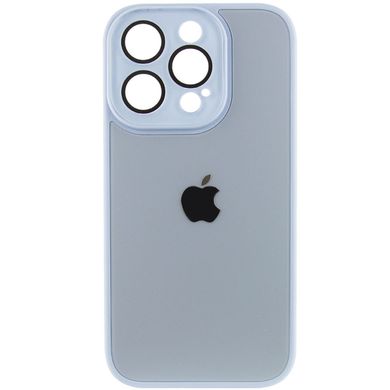 Чохол для iPhone 12 / 12 Pro Скляний матовий + скло на камеру з мікрофіброю TPU+Glass Sapphire Midnight Blue