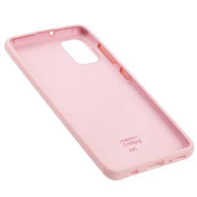 Чохол для Samsung Galaxy A41 (A415) Silicone Full світло-рожевий з закритим низом і мікрофіброю
