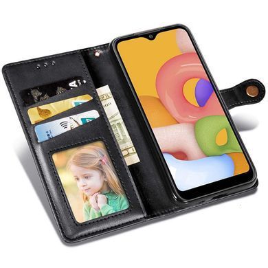 Кожаный чехол книжка GETMAN Gallant (PU) для Samsung Galaxy A02s / M02s (Черный)