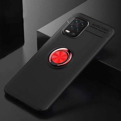 TPU чехол Deen ColorRing под магнитный держатель (opp) для Xiaomi Mi 10 Lite Черный / красный