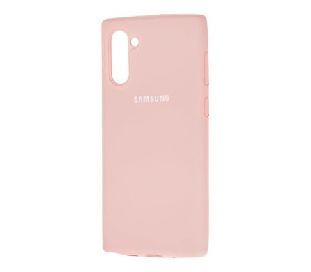 Чехол для Samsung Galaxy Note 10 (N970) Silicone Full Бледно-розовый c закрытым низом и микрофиброю