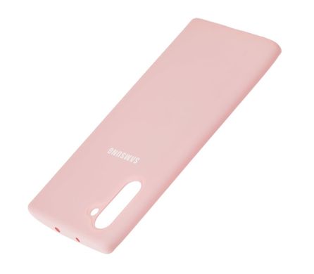 Чехол для Samsung Galaxy Note 10 (N970) Silicone Full Бледно-розовый c закрытым низом и микрофиброю