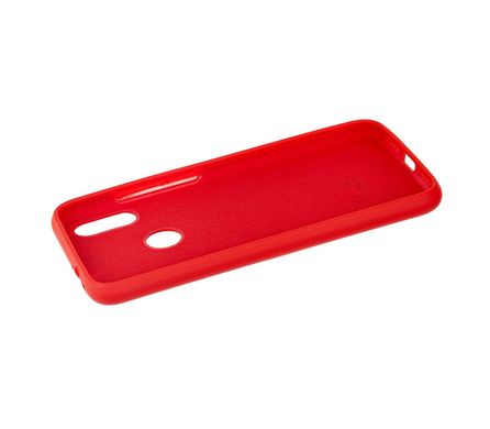 Чехол для Xiaomi Redmi Note 7 Silicone Full красный с закрытым низом и микрофиброй