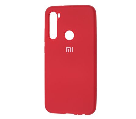 Чехол для Xiaomi Redmi Note 8 Silicone Full вишневый с закрытым низом и микрофиброй