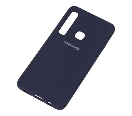 Чехол Silicone cover для Samsung A9 2018 с микрофиброй и закрытым низом Blue