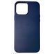 Шкіряний чохол Leather Case with MagSafe для Apple iPhone 12 / 12 Pro Темно - Синій / Midnight Blue