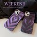 Чехол для iPhone 14 Рельефное сердечко Purple