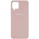 Чехол для Samsung A42 5G Silicone Full с закрытым низом и микрофиброй Розовый / Pink Sand