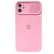 Чохол для iPhone 12 Silicone with Logo hide camera + шторка на камеру Rose Pink