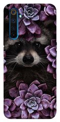Чохол для Realme 6 Pro PandaPrint Єнот в кольорах квіти