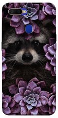 Чехол для Oppo A5s / Oppo A12 PandaPrint Енот в цветах цветы