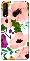 Чехол для Huawei P30 lite PandaPrint Акварельные цветы цветы