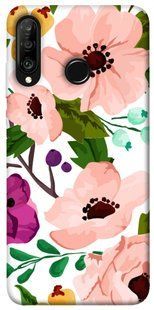 Чехол для Huawei P30 lite PandaPrint Акварельные цветы цветы