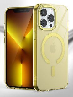 Чохол для iPhone 14 Matt Clear Case with Magsafe Yellow
