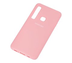 Чехол Silicone cover для Samsung A9 2018 с микрофиброй и закрытым низом Pink