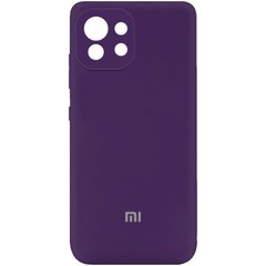 Чехол для Xiaomi Mi 11 Lite Silicone Full camera закрытый низ + защита камеры Фиолетовый / Purple