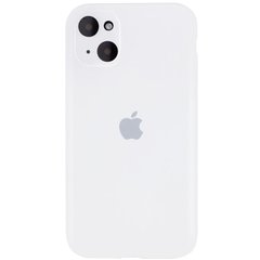 Чехол для Apple iPhone 13 Silicone Full camera закрытый низ + защита камеры / Белый / White