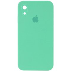 Чехол для Apple iPhone XR (6.1"") Silicone Case Full Camera закрытый низ + защита камеры Зеленый / Spearmint квадратные борты