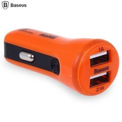 Адаптер автомобильный BASEUS Tiny |2USB, 2.1A| orange