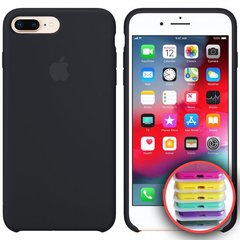 Чохол silicone case for iPhone 7 Plus / 8 Plus з мікрофіброю і закритим низом Black