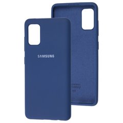 Чохол для Samsung Galaxy A41 (A415) Silicone Full синій з закритим низом і мікрофіброю