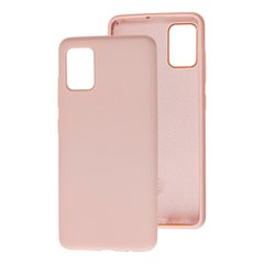 Чехол для Samsung Galaxy A71 (A715) Silicone Full розовый песок c закрытым низом и микрофиброю