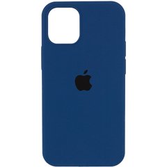 Чехол для Apple iPhone 12 | 12 Pro Silicone Full / закрытый низ (Синий / Navy Blue)