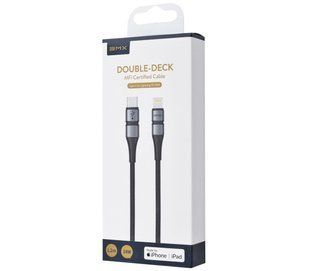 Кабель USB Baseus BMX Double-deck MFI Type-C to Lightning PD 18W 1.2m black, Черный