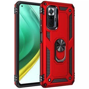 Ударопрочный чехол Serge Ring for Magnet для Xiaomi Redmi Note 10 Pro Красный