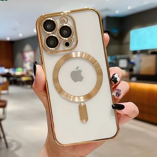 Чехол для iPhone 16 Pro Max Shining Case with Magsafe + стекло на камеру Gold