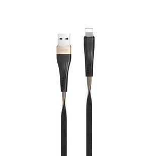 Кабель HOCO lightning Slender U39 |1.2m, 2.4A| Black-Gold, Black