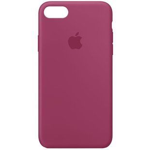 Чехол silicone case for iPhone 6/6s с микрофиброй и закрытым низом (Малиновый / Pomegranate)