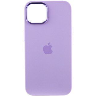 Чехол для iPhone 14 Silicone Case Full (Metal Frame and Buttons) с металической рамкой и кнопками Lilac