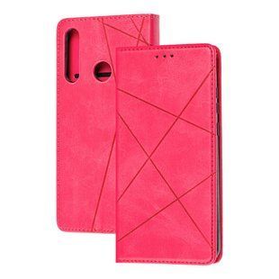 Чехол книжка Business Leather для Huawei Y6P малиновый
