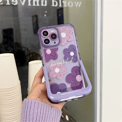 Чехол для iPhone 14 Pro Max Beautiful Flower + подставка Purple