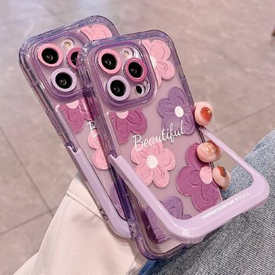Чехол для iPhone 14 Pro Max Beautiful Flower + подставка Purple
