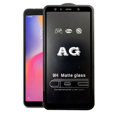 Матовое 5D стекло для Samsung Galaxy A7 2018 Black Черное - Полный клей, Черный